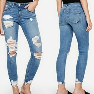 Distressed Stretch Jean Leggings